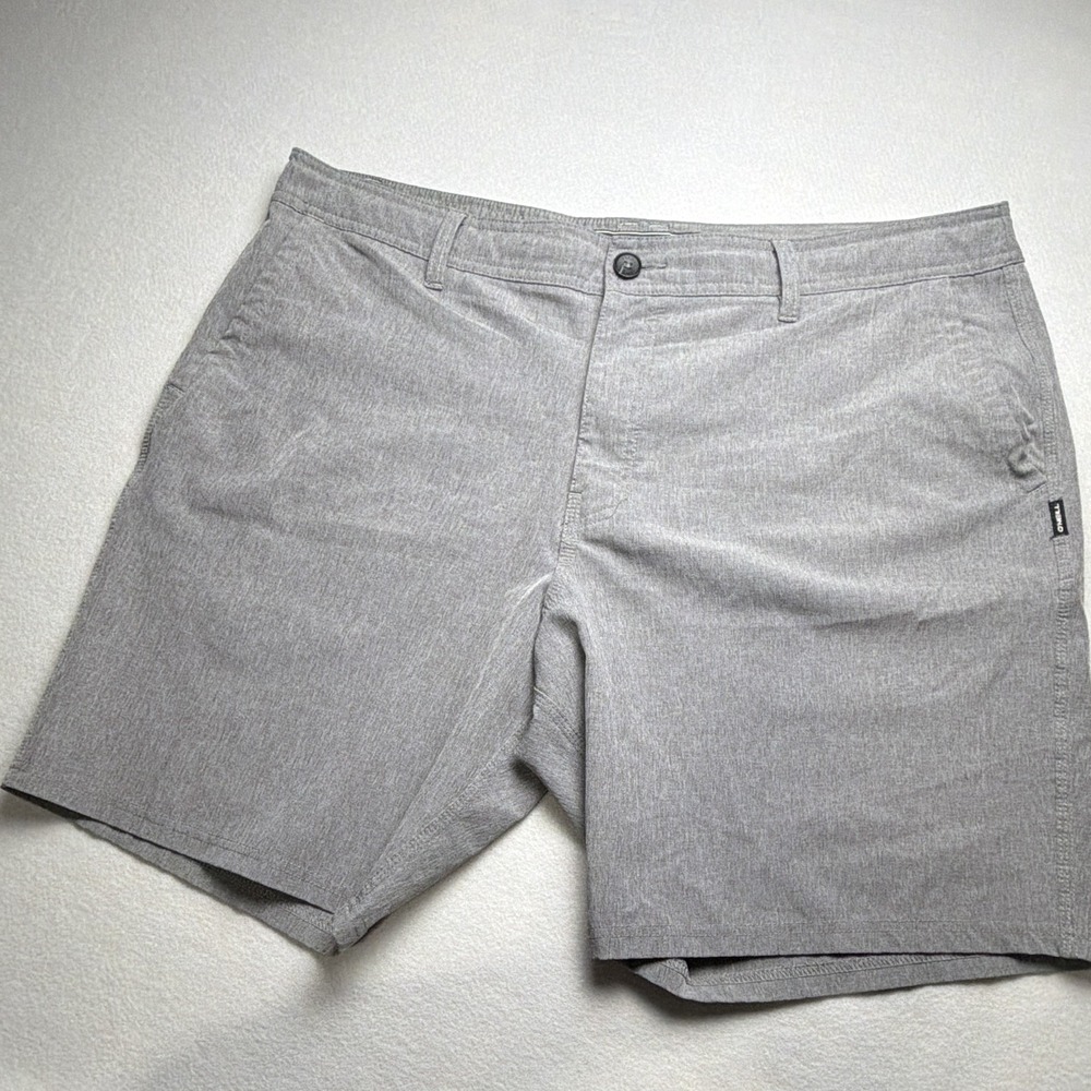 O'Neill Men's Hybrid Hyperfreak Pro Gray Stretch Shorts Flat Front